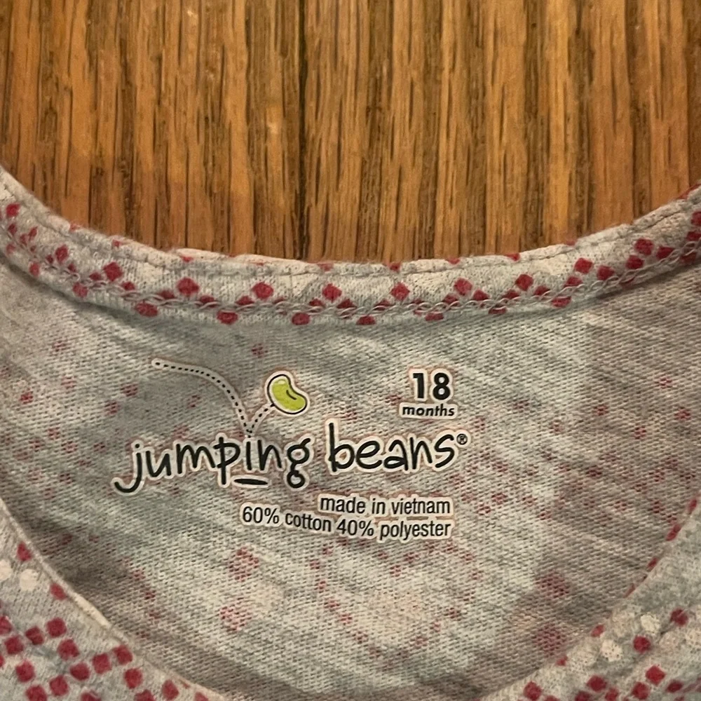 Jumping Beans Baby Girls Print Long Sleeve Top Size 18 Months Gray Red